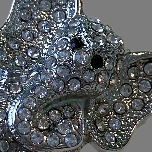 Elephant Brooch Asian Inspired Safari Encrusted Shimmer Pin Circus Novelty - Picture 3 of 7